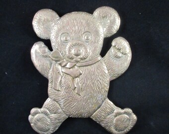 Brass Tedd Bear Trivet Hot Plate Holder