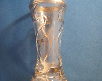 Denver 1906 Glass Bud Vase Painted in Silver