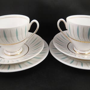 Caprice by Queen Anne Bone China Cups and Saucers for Two England