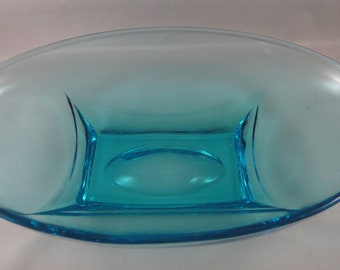 Vintage Capri Blue Colonial Oval Bowl