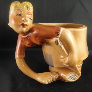 Blonde Female Golfer Mug or Planter Sam Greller Inc