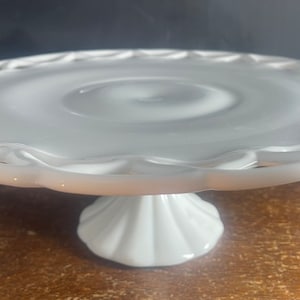 Milk Glass Open Lace Cake Stand