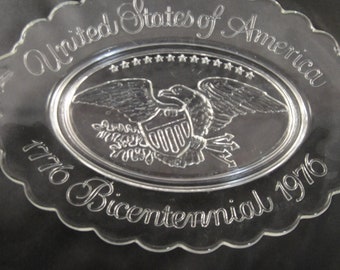 Vintage Avon Bicentennial Clear Glass Plate