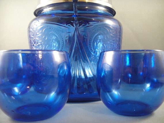 Blue Royal Lace Depression Glass Toddy or Hot Cider Set - Etsy