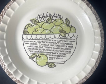 Apple Pie Recipe Ceramic Pie Dish by Jeannette