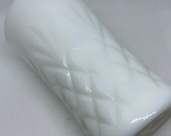 Milk Glass Vase Starburst Diamond Pattern -2 available