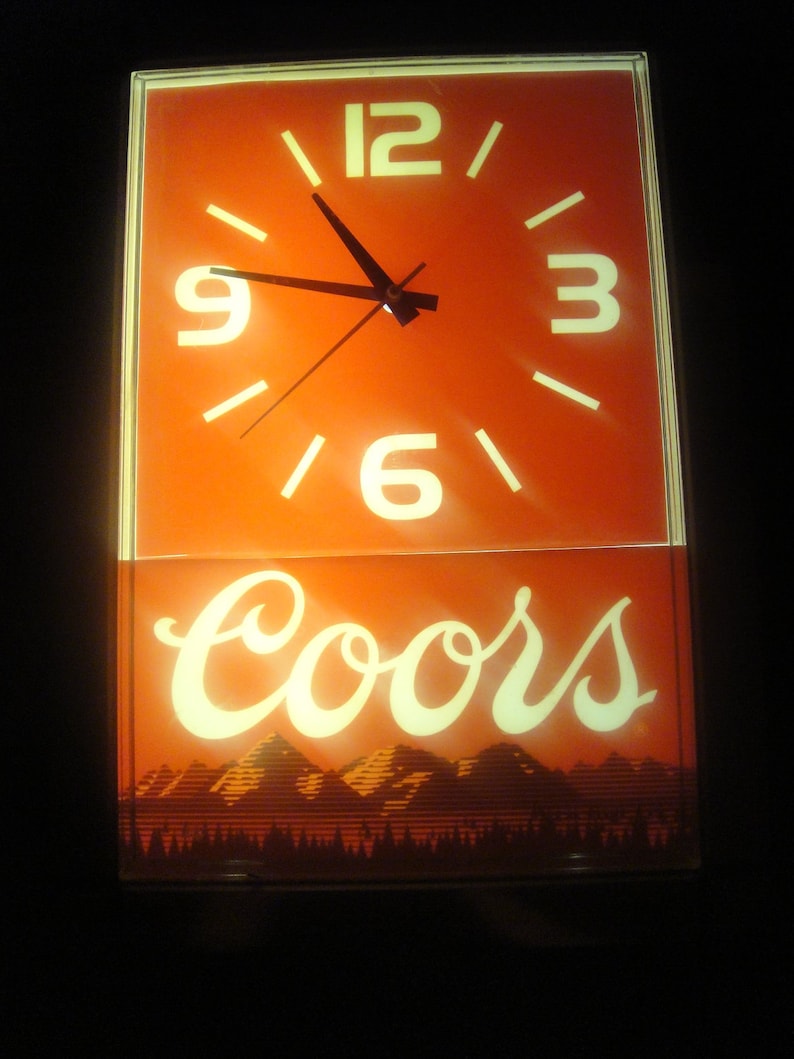 Clock Coors Beer Illuminated Electric Wall Hanging Etsy