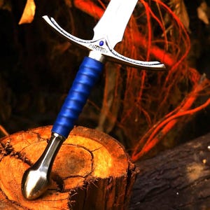 Hand-Forged White Wizard Longsword Replica - Fantasy Sword for Display or Cosplay, Elven-Inspired Sword, Gift, Best Engraved Medieval Sword