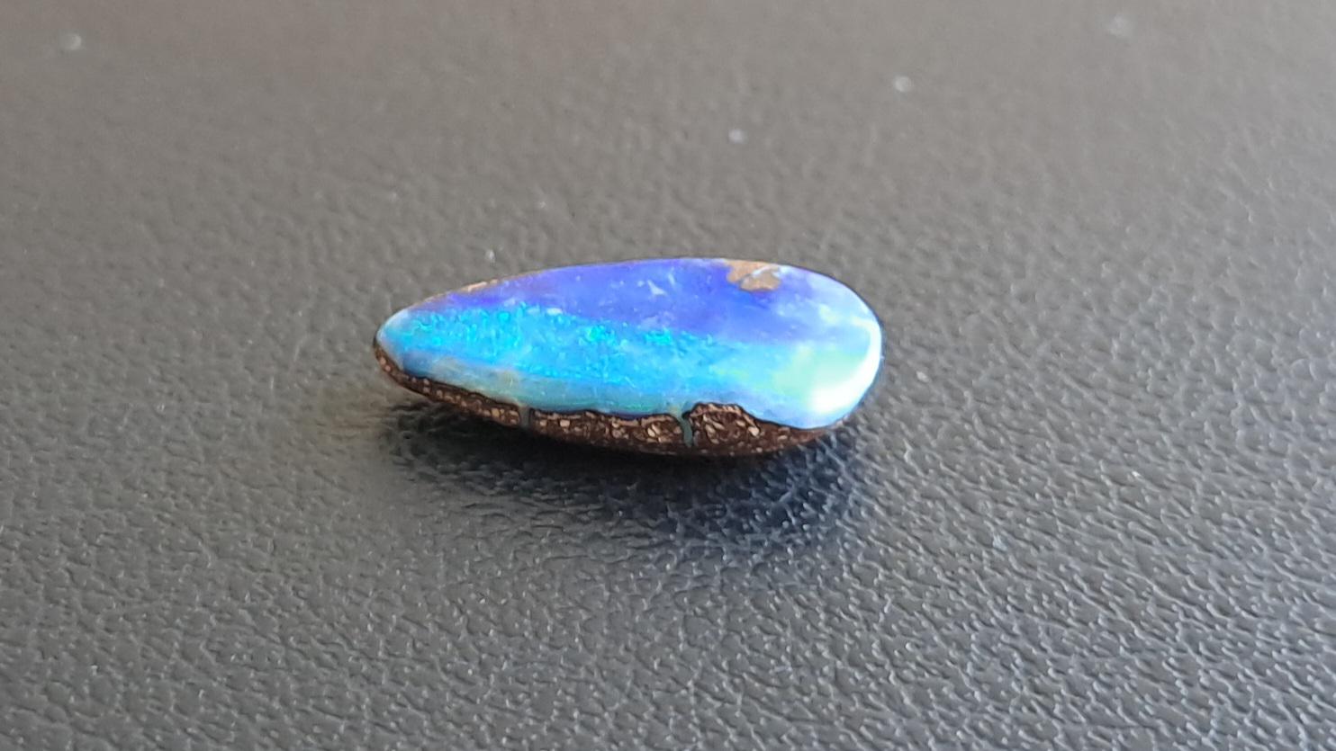 Opal Boulder Blue Green Australia Queensland Jewelry Ring Polished Pendant Gemstone