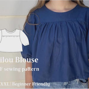 Milou Blouse Sewing Pattern | Beginner Friendly Puff Sleeve Top (PDF Pattern)