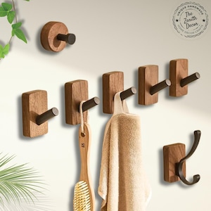 Modern Wooden Wall Hooks  – Mounted Coat Hanger for Entryway