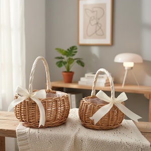 Petit Panier En Osier Vintage – Déco Campagne Et Jardin – Fait Main