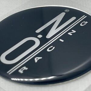 OZ Racing Logo 3D Domed Gel Sticker | 60mm Round Silver Black Decal | High-Quality Wheel & Car Emblem