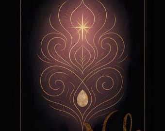 Citrine Abundance Sigil: Wealth Manifestation Digital Art (PDF & PNG)