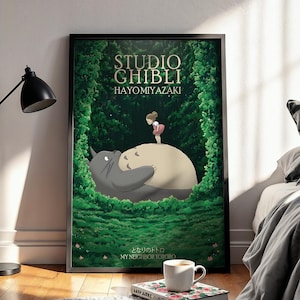Studio Ghibli Poster - Totoro Poster Wall Art Print Studio Ghibli Totoro Anime - Hayo Miyazaki Print Kids Decor Ghibli Illustration Japanese