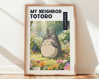 Totoro Wall Art Poster – Studio Ghibli Anime Print, My Neighbor Totoro Home Decor, Japanese Animation Gift
