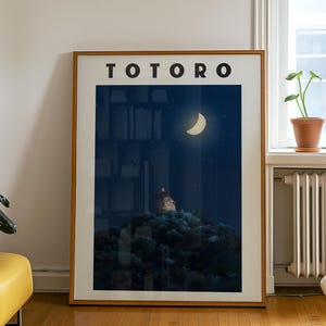 Totoro Poster My Neighbor Totoro Wall Art Print Studio Ghibli Anime Hayao Miyazaki Nursery Decor Totoro Illustration Japanese Movie Gift