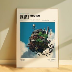 Howl&#39;s Moving Castle Poster: Studio Ghibli Anime Movie Art