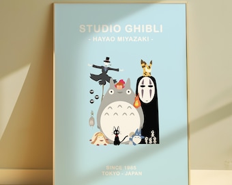 Studio Ghibli Art Print, Hayao Miyazaki Anime Poster, Japanese Animation Wall Decor, Classic Ghibli Film Illustration, Fantasy Art