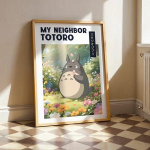 Totoro Wall Art Poster - Studio Ghibli Anime Druck, Mein Nachbar Totoro Home Decor, Japanisches Zeichentrick Geschenk Bild 3