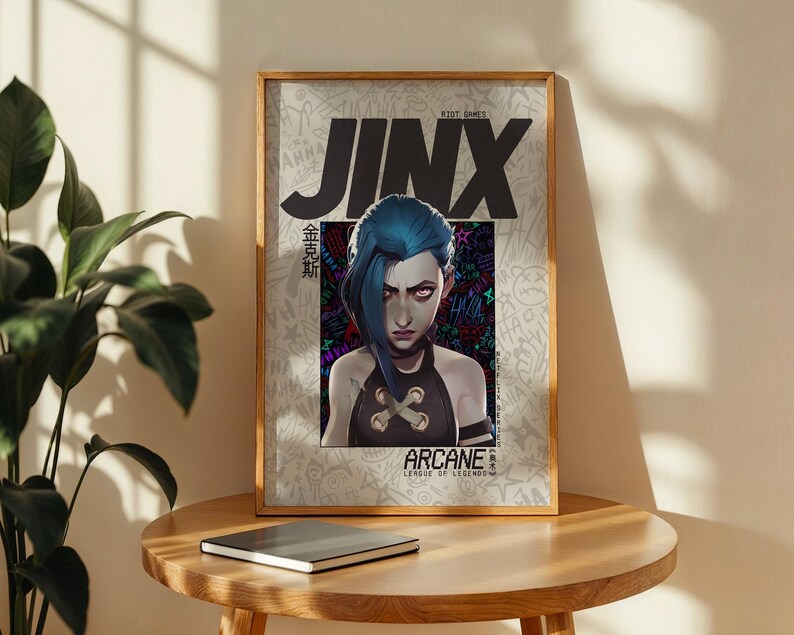 Jinx Poster, League of Legends Wall Art, Anime Decor, Arcane Print ...