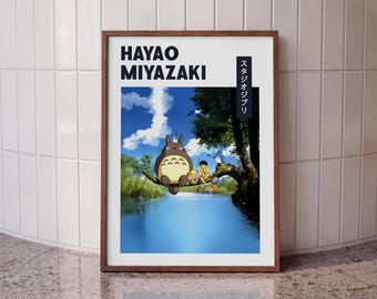 My Neighbor Totoro Poster, Studio Ghibli Anime Wall Art Print, Hayao Miyazaki Illustration, Japanese Animation Decor, Fantasy Artwork