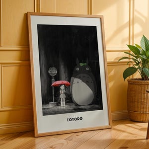 My Neighbor Totoro Poster Wall Art Print Studio Ghibli Anime Hayao Miyazaki Nursery Decor Totoro Illustration Japanese Movie Gift