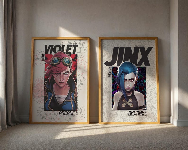 Jinx Poster, League of Legends Wall Art, Anime Decor, Arcane Print ...