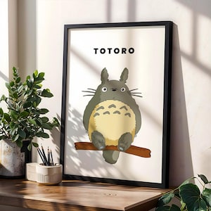 My Neighbor Totoro Poster Wall Art Print Studio Ghibli Anime Hayao Miyazaki Nursery Decor Totoro Illustration Japanese Movie Gift