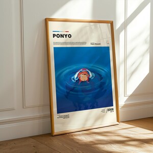 Ponyo filmposter, Studio Ghibli Art Print, anime muur decor, Japanse animatie illustratie, Hayao Miyazaki, fantasy cartoon kunst afbeelding 4