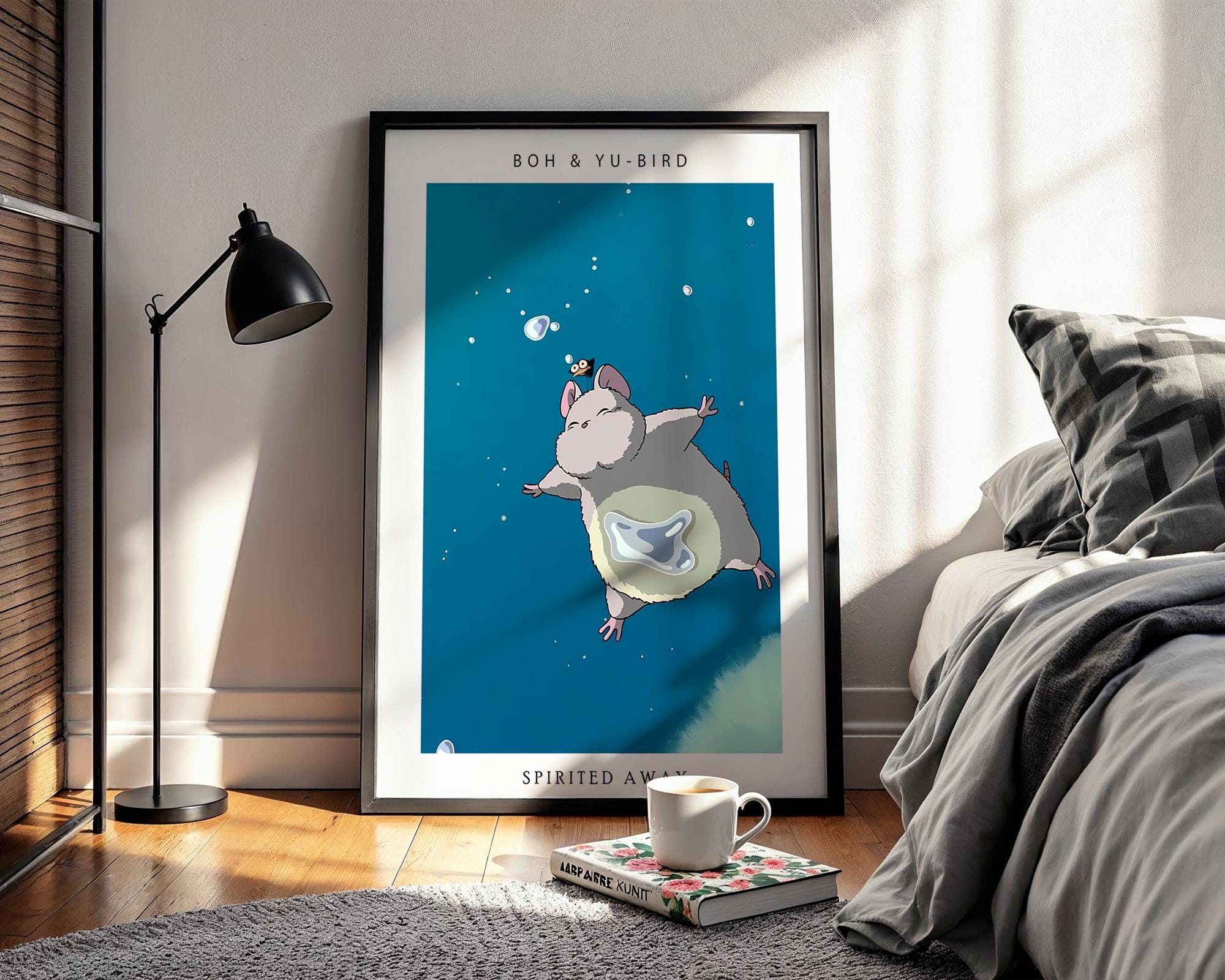 Póster de El viaje de Chihiro, lámina de anime de Studio Ghibli, decoración de pared de Hayao Miyazaki, ilustración de animación japonesa, obra de arte de fantasía