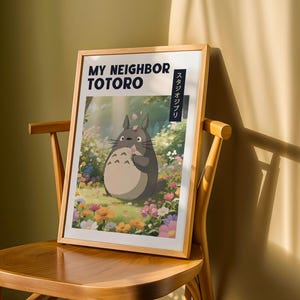 Totoro Wall Art Poster - Studio Ghibli Anime Druck, Mein Nachbar Totoro Home Decor, Japanisches Zeichentrick Geschenk Bild 5