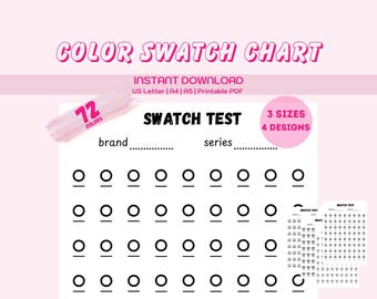 Ohuhu 72 Color Swatch Chart | Marker Test Sheet (PDF)