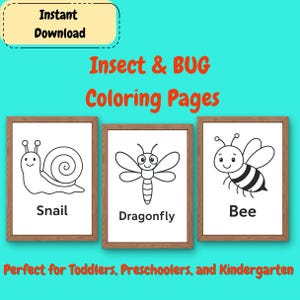 Printable Cute Bug Coloring Pages for Kids – Fun Educational Activity Sheets | Educational Fun PDF | Instant Digital Download