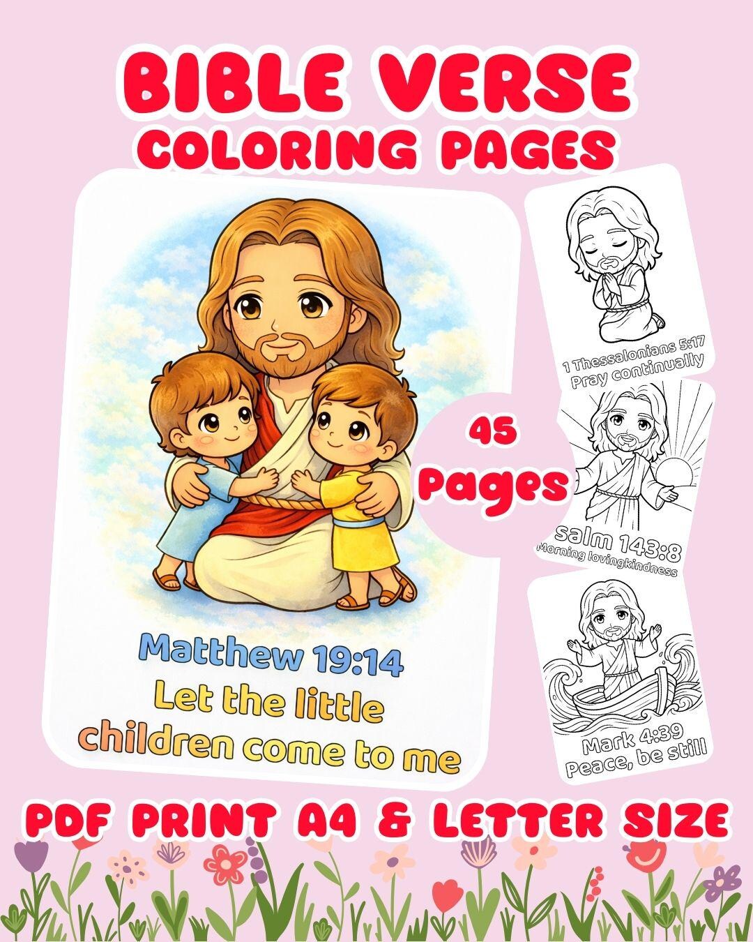 Bible Verse Coloring Pages Printable for Kids Christian Coloring Book ...