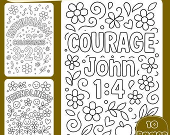 Bible Verse Coloring Pages for Kids: Sunday School Printable (PDF Set)