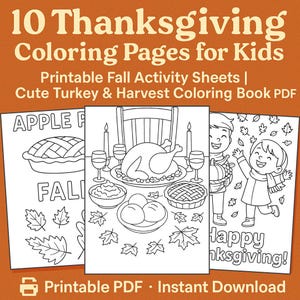 Thanksgiving Coloring Pages: Turkey, Pumpkin, Harvest Designs (PDF Download)