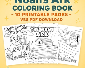 Noah's Ark Coloring Book: Bible Story Activity Pages (PDF Download)