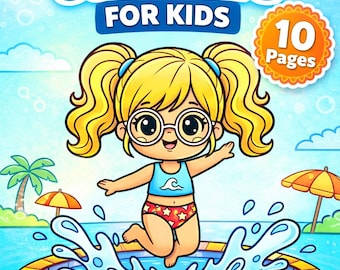 Summer Coloring Pages for Kids, Printable Activity Book, Girl Activities (PDF Download)