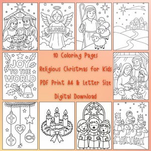 10 Religious Christmas Coloring Pages for Kids Nativity and Christian Holiday Printable PDF