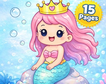 Mermaid Activity Book for Kids , Printable Coloring Pages Bundle, Ocean Learning Worksheets, Maze Word Search Games, Preschool Busy Book PDF