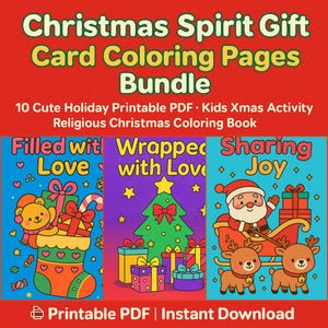 Religious Christmas Coloring Pages: 10 Printable Xmas Gift Card Designs (PDF Download)