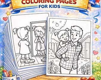 Father's Day Coloring Pages for Kids, Dad Activity Sheets, Printable PDF (Instant Download)