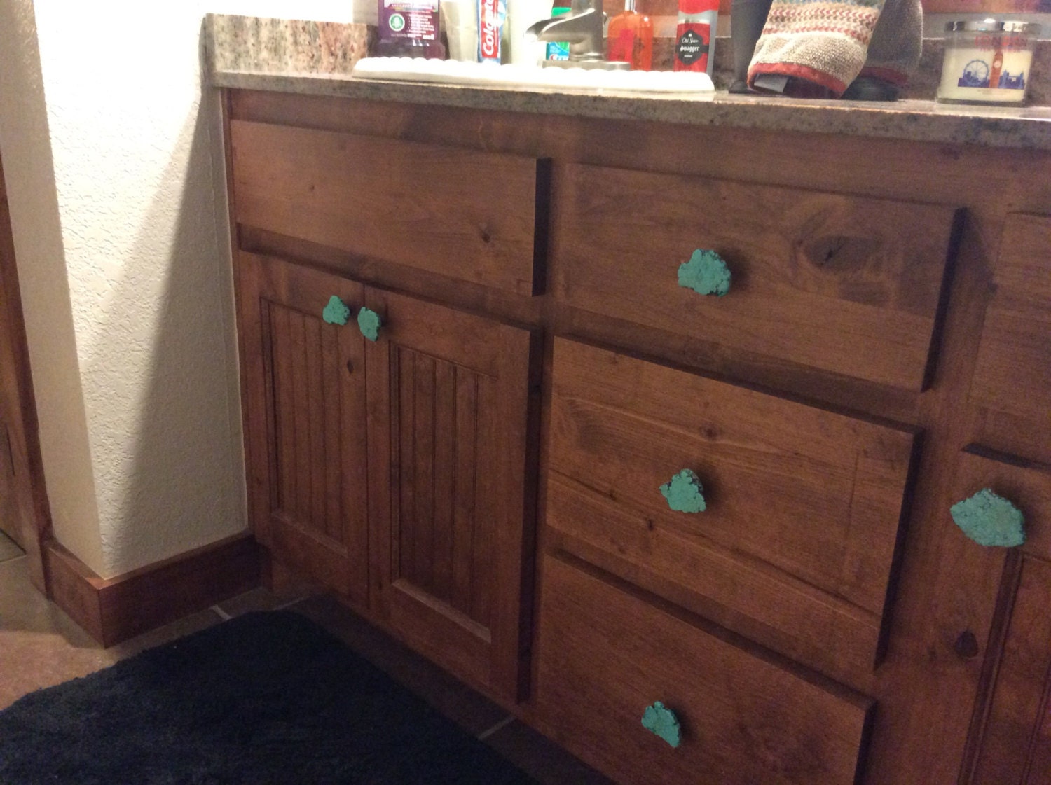 Turquoise Cabinet Pulls Knobs Southwest Style Drawer