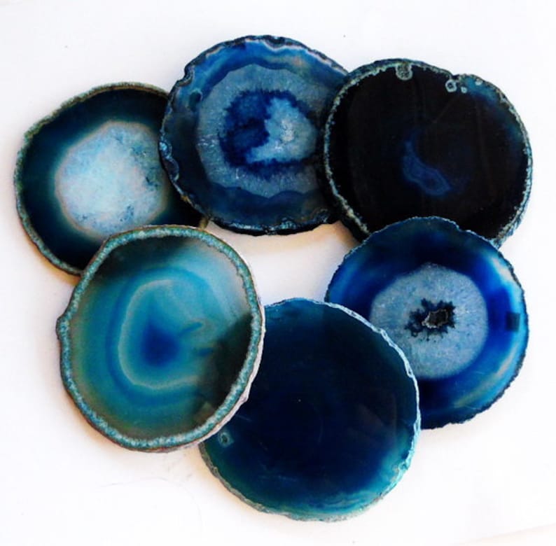 Large Agate Slice Drawer Pulls Knobs 18K Gold Silver and Copper Leaf Edge NEW COLLECTION Custom image 4
