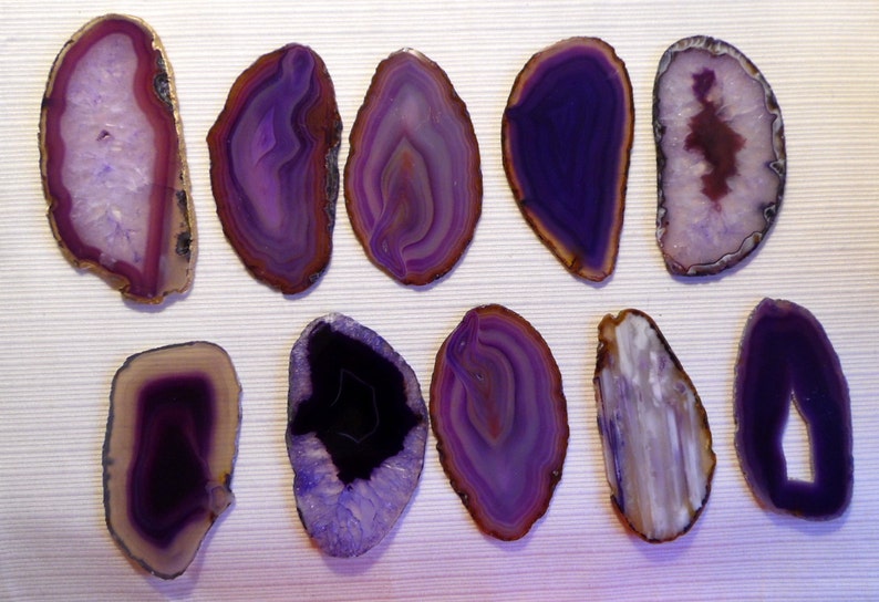 Large Custom Purple Agate Slice Drawer Handles Pulls Knobs Etsy