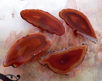 Agate Slice Drawer Pulls Knobs Custom Brown Rust Copper Pull
