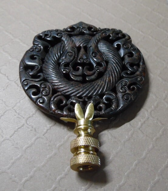 Solid Brass Oriental Lamp Finial 3" tall