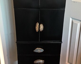 Custom Jewelry Armoire Agate Slice Drawer Pulls Handles All Colors