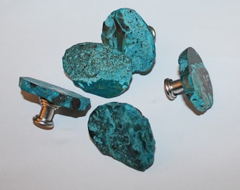Large Ocean Blue Jasper Gemstone Drawer Pulls Knobs